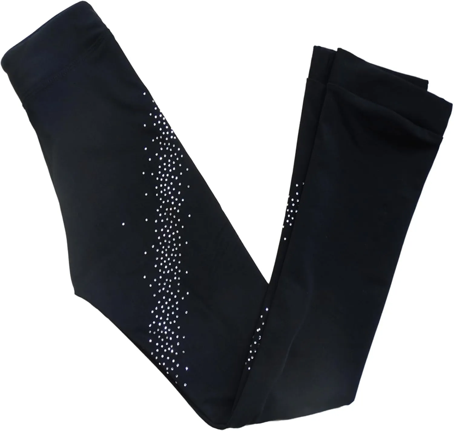 Ice Figure Skating Pants Girls Practice Over Boots Pants Thin Fleece Tights Trousers Rhinestones Child Skate Leggings