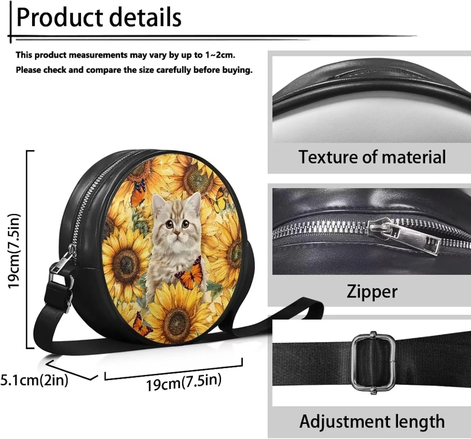 INSTANTARTS Crossbody Sling Bags for Women Shoulder Purse Cross Body Phone Wallet