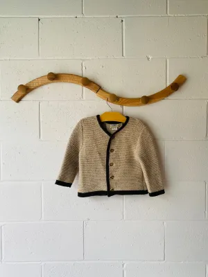 Isar-Trachten Oatmeal Wool Blend Cardigan, 3-4 years (98)