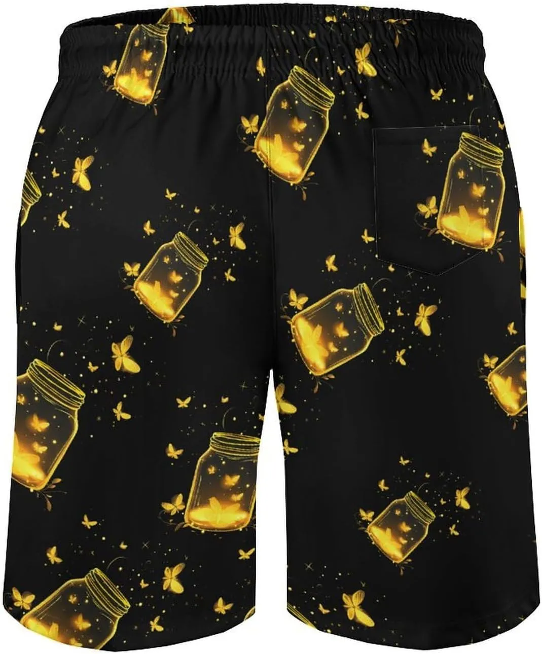 Jar Fireflies Men's Swim Trunks Quick Dry Board Shorts Breathable Summer Beach Shorts Bathing Suits