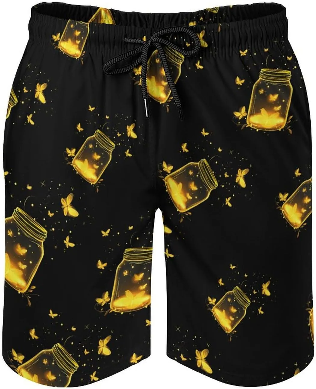 Jar Fireflies Men's Swim Trunks Quick Dry Board Shorts Breathable Summer Beach Shorts Bathing Suits