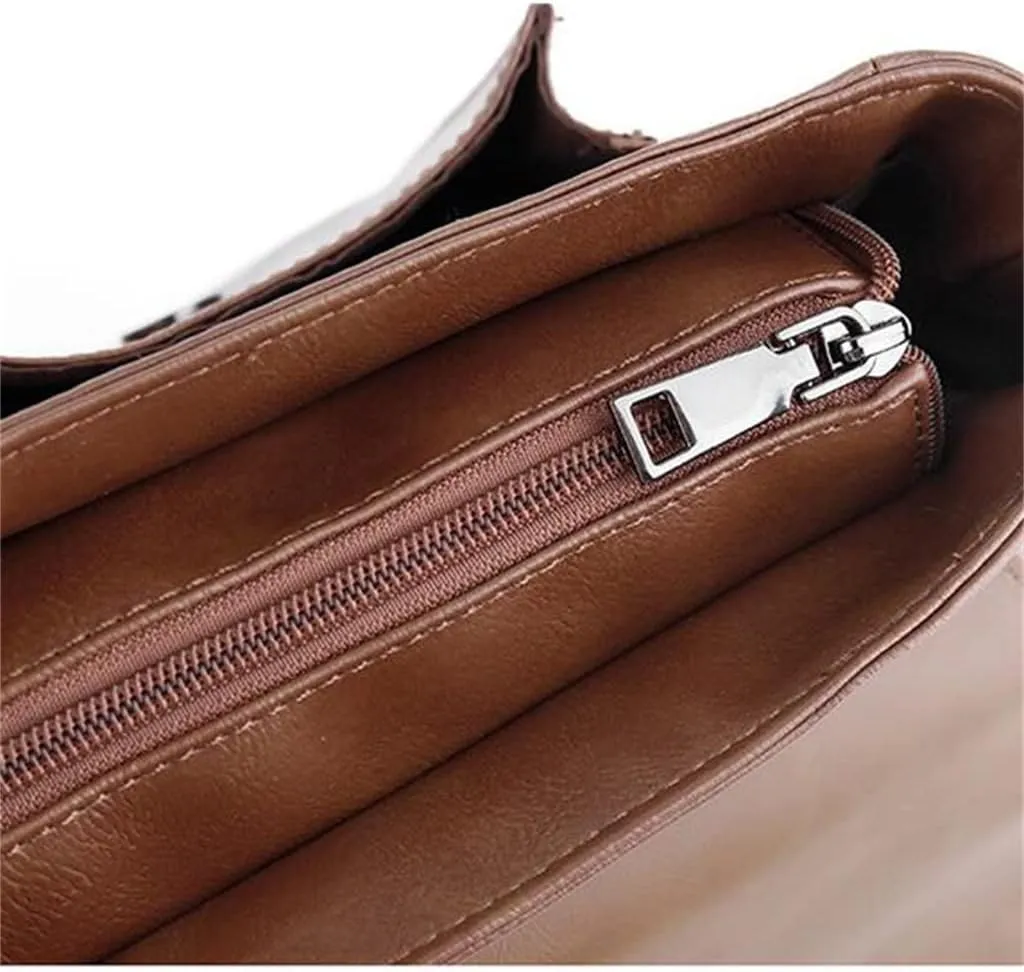 JSEIAJB Men Crossbody Designer Handbag Real Leather Briefcase Leather Shoulder Sling Bags