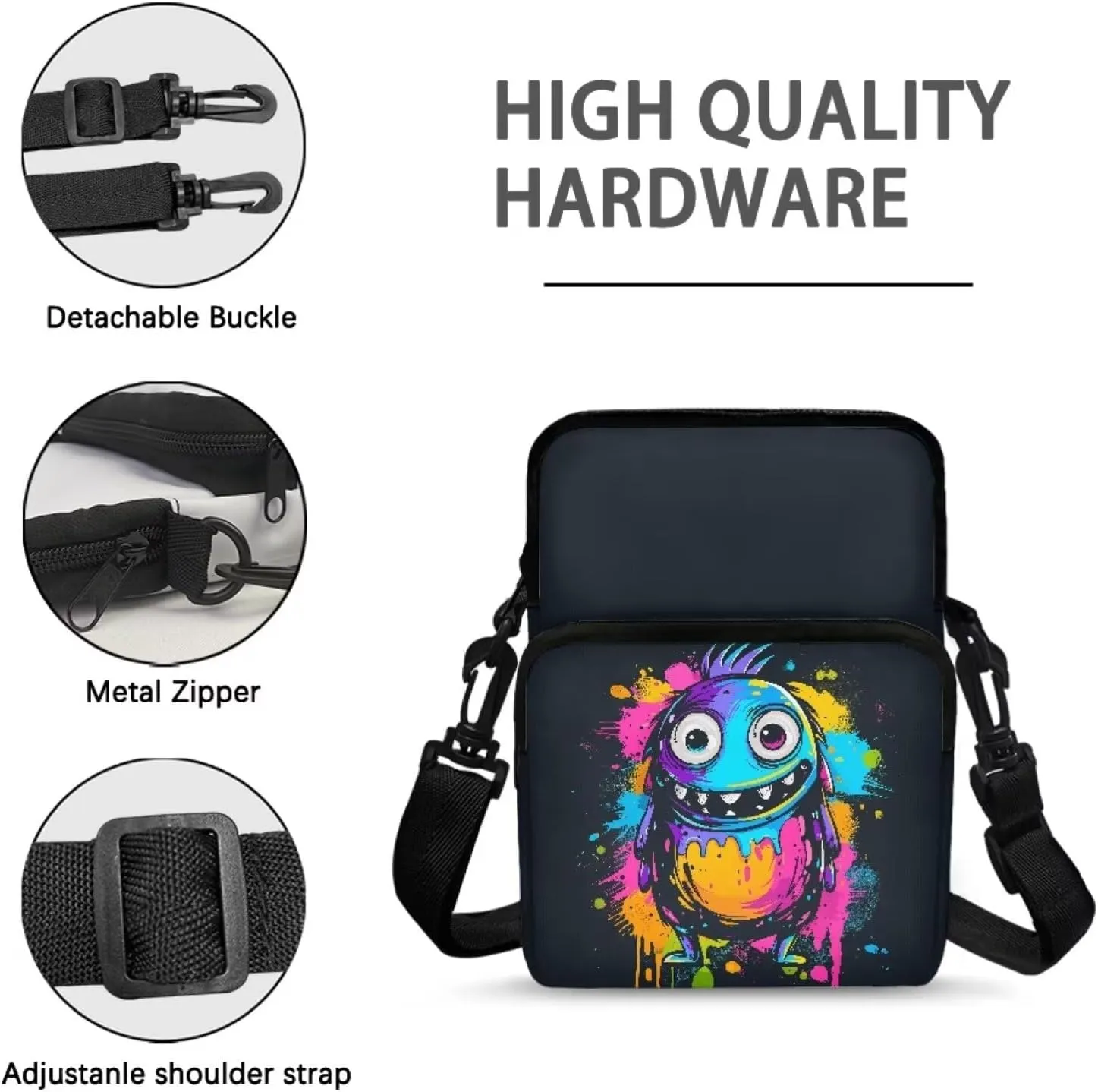 Kids Girls Boys 2 Layer Crossbody Shoulder Bag Messenger Sling Bags Purse Wallet Holder