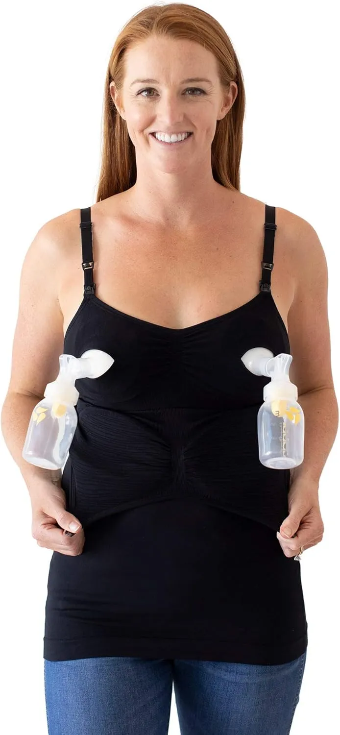 Kindred Bravely Sublime Pumping & Nursing Tank Tops, Hands Free, Adjustable Pumping Bra with Easy Clip for All Breast Pumps