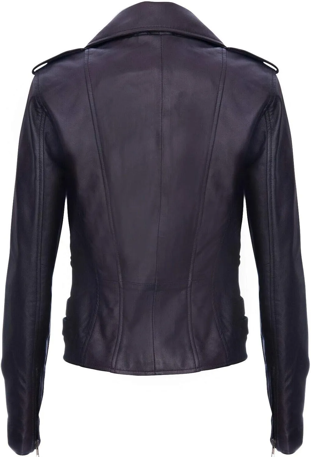 Ladies Retro 100% Nappa Leather Biker Jacket