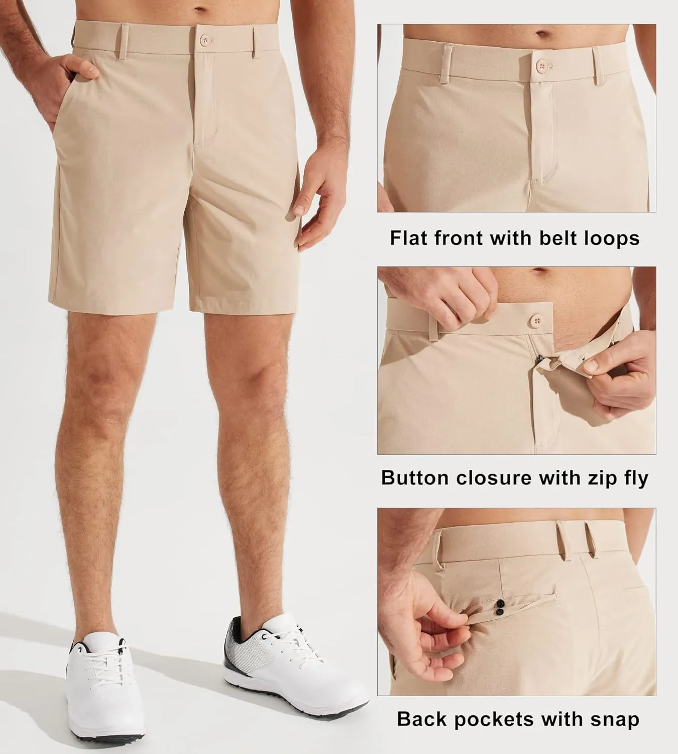 Libin Men's Golf Shorts 7" 9" Work Dress Shorts Casual Flat Front Hybrid Shorts Lightweight Quick Dry Water Resistant