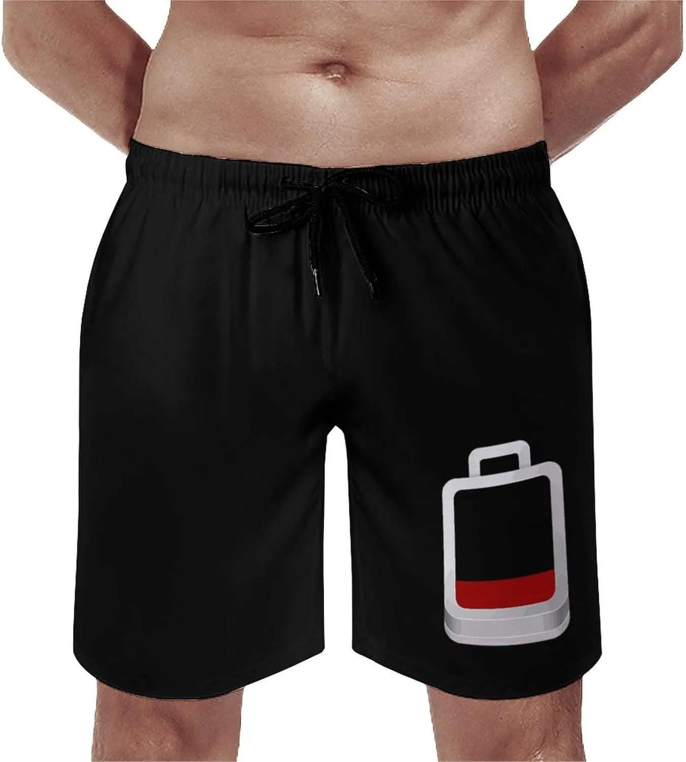 Low Battery Men's Swim Trunks Quick Dry Board Shorts Breathable Summer Beach Shorts Bathing Suits