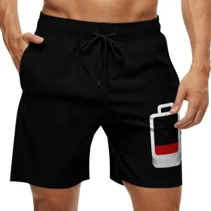 Low Battery Men's Swim Trunks Quick Dry Board Shorts Breathable Summer Beach Shorts Bathing Suits