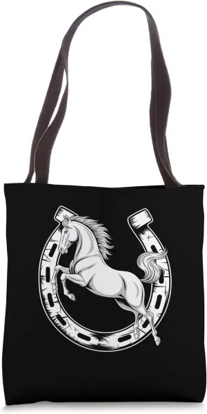 Lucky Horseshoe & Horse  Horse Girl Charm Tote Bag