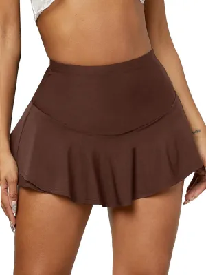 MakeMeChic Women's Ruffle Mini Skirt Skorts Summer Tennis Skirt Y2k High Waisted Mini Skirt