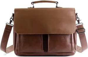 Men Crossbody Designer Handbag Real Leather Briefcase Leather Shoulder Sling Bags