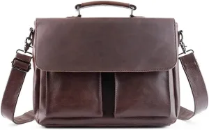 Men Crossbody Designer Handbag Real Leather Briefcase Leather Shoulder Sling Bags(E)