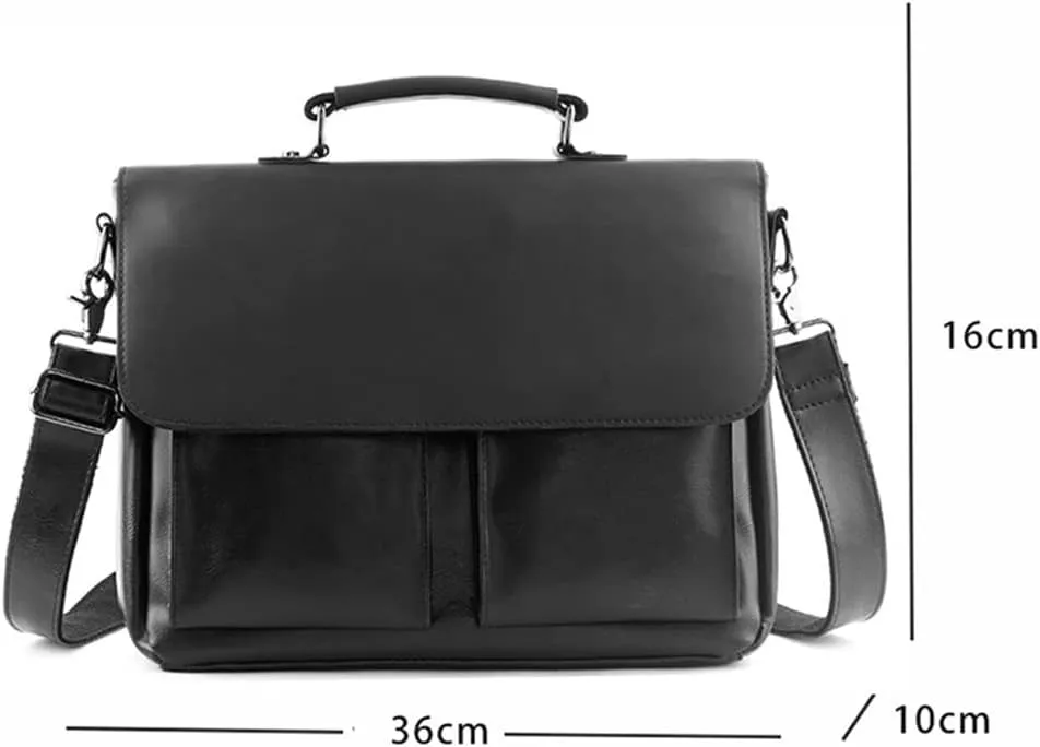 Men Crossbody Designer Handbag Real Leather Briefcase Leather Shoulder Sling Bags(E)