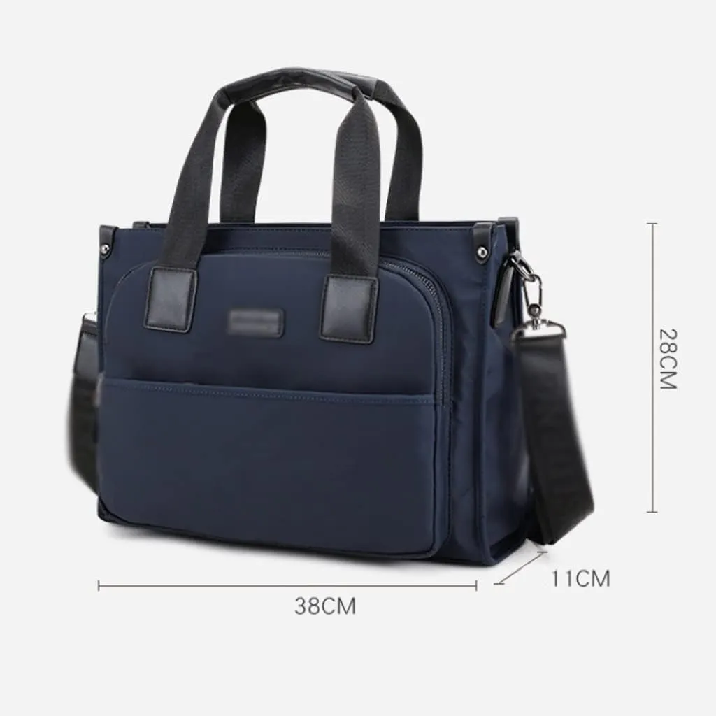 Men Waterproof Nylon Briefcase Convertible 14 Inch Messenger Bags Handbag Multifunction Business Shoulder Bag