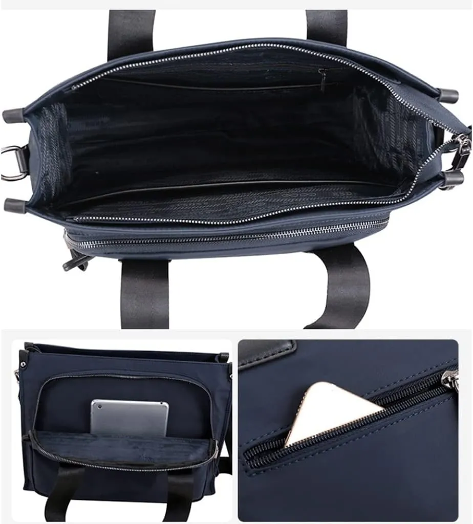 Men Waterproof Nylon Briefcase Convertible 14 Inch Messenger Bags Handbag Multifunction Business Shoulder Bag