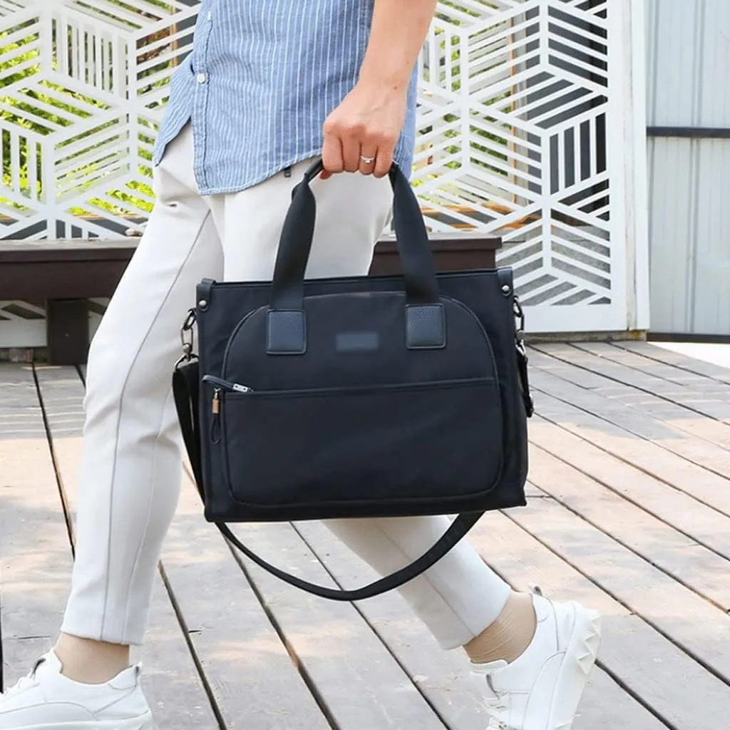Men Waterproof Nylon Briefcase Convertible 14 Inch Messenger Bags Handbag Multifunction Business Shoulder Bag
