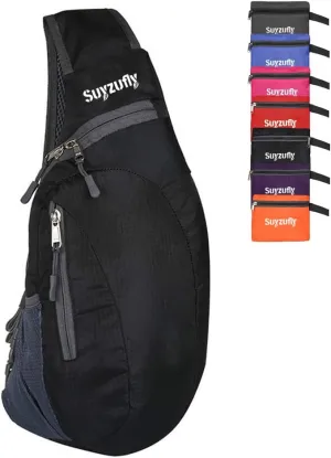 Men Women Foldable Sling Bags Shoulder Chest Backpack Crossbody Daypack for Cycling Walking Hiking