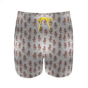 Men's Beach Shorts Yellow Drawstring Maidenhair Fern Shorts Pool Party Beach Volleyball Sunbathing