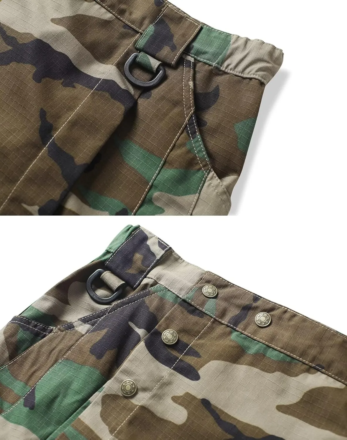 Men's Camo Scottish Outdoor Utility Kilt - 23" Length Pleated Tactical Irish Hybrid Kilt With Pockets