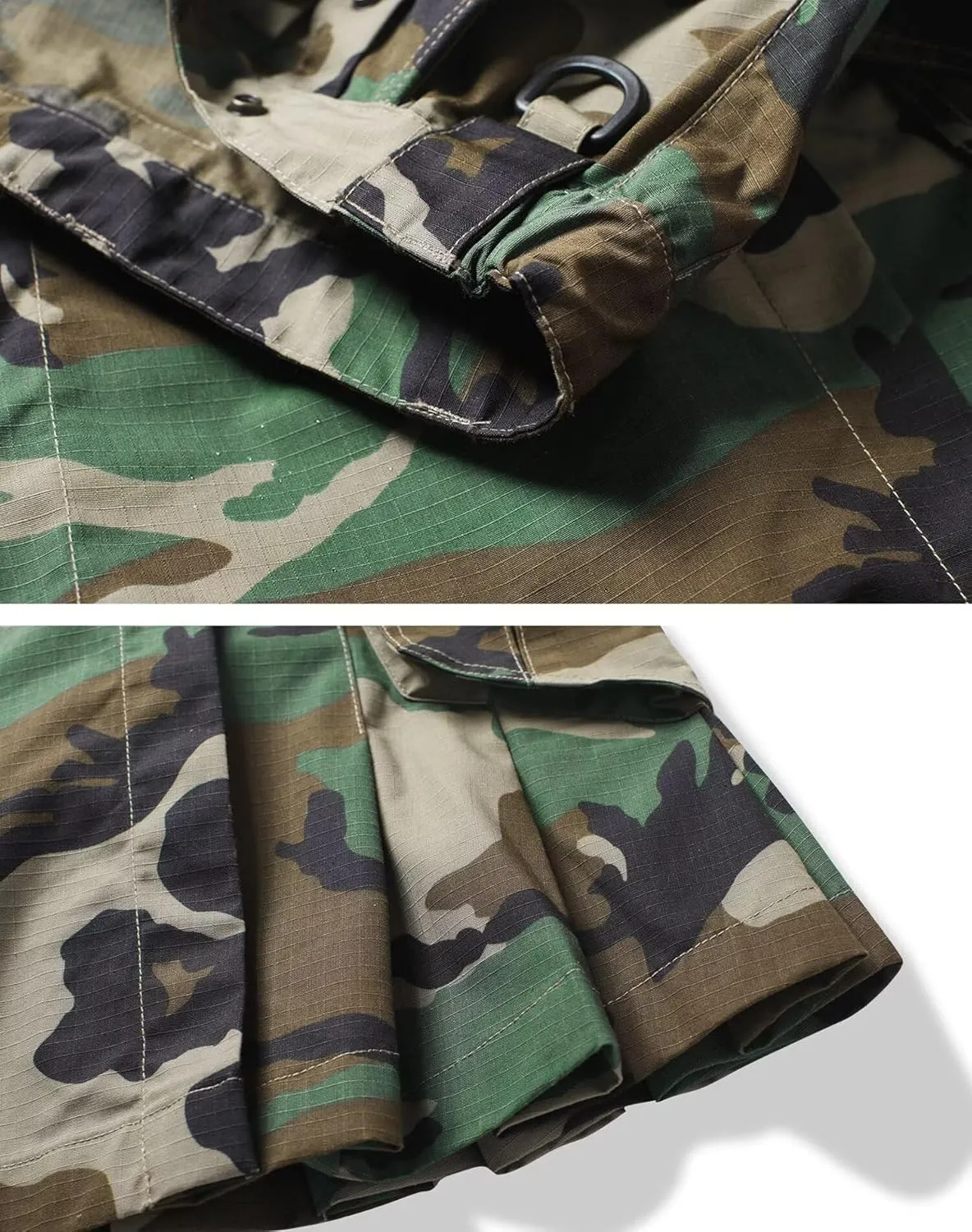 Men's Camo Scottish Outdoor Utility Kilt - 23" Length Pleated Tactical Irish Hybrid Kilt With Pockets