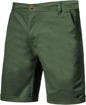 Men's Casual Chino Shorts Solid Straight Leg Cargo Shorts Flat Front Stretch Pants Slim Fit Summer Pants with Pockets