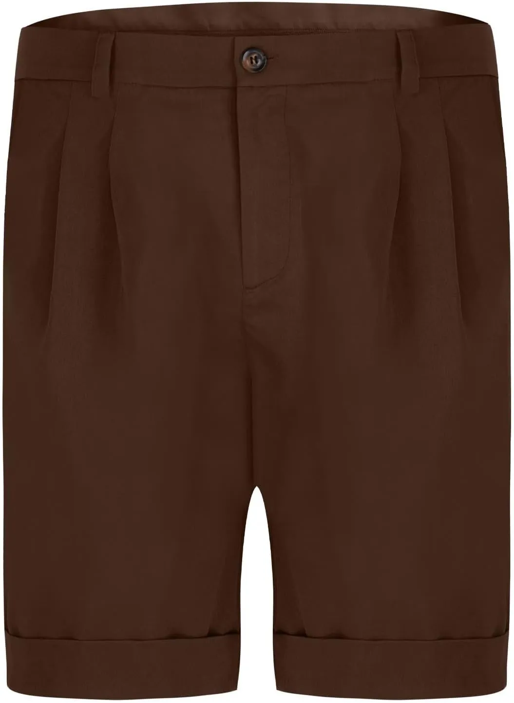 Mens Golf Chino Shorts Summer Beach Relaxted-Fit Pleated Front Button Waist Suit Shorts Solid Work Basic Short Pants
