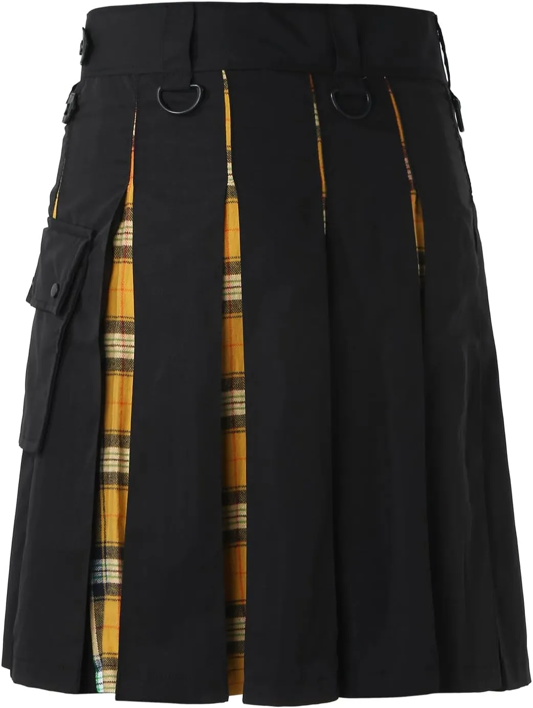 Mens Kilts Shorts Scottish Utility Pleated Plaid Skirts Modern Jeans Tartan Hybrid Kilt Vintage Gothic Kendo Costume