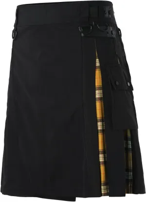 Mens Kilts Shorts Scottish Utility Pleated Plaid Skirts Modern Jeans Tartan Hybrid Kilt Vintage Gothic Kendo Costume