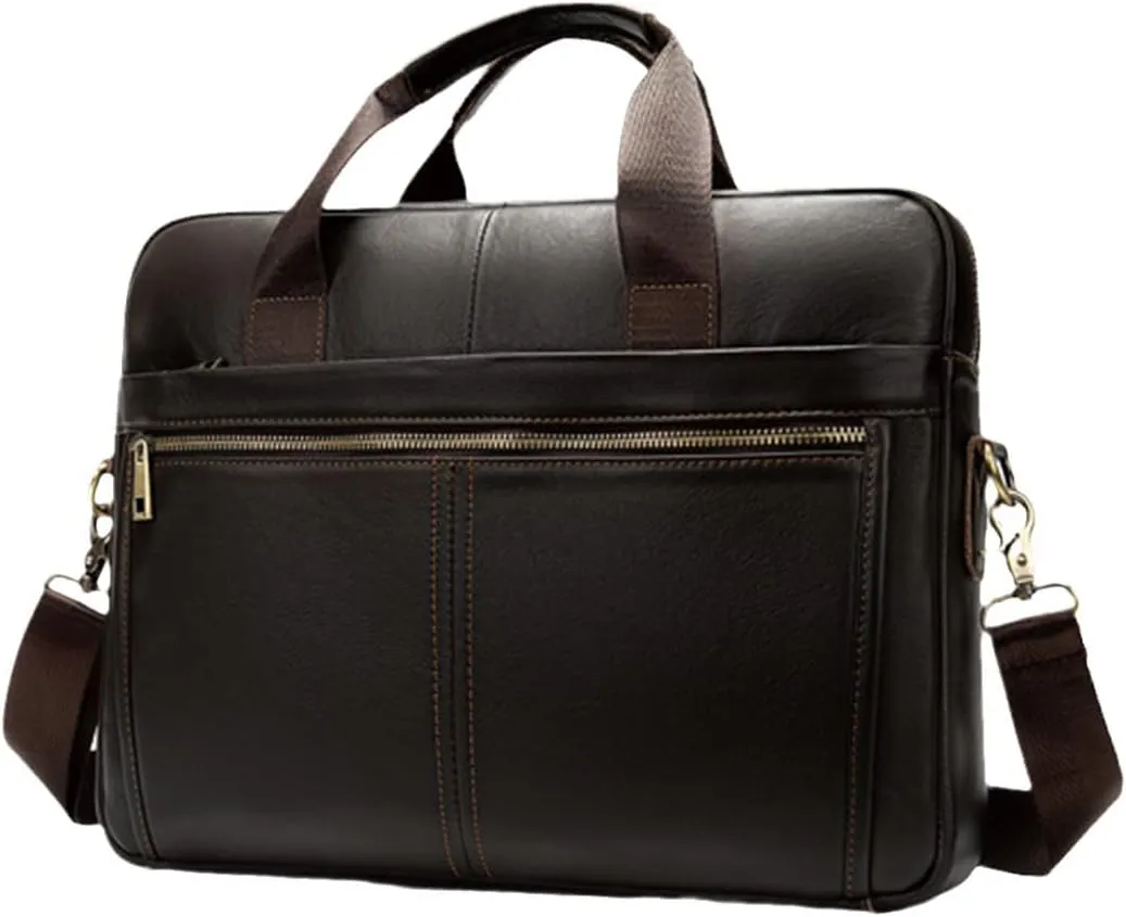 Men's Leather Leather Laptop Bag For Document Briefcase Teens Zip Business Tote Messenger Bags