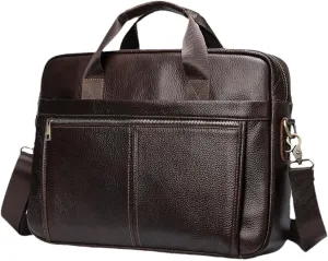 Men's Leather Leather Laptop Bag For Document Briefcase Teens Zip Business Tote Messenger Bags