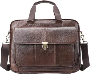 Men's Leather Leather Laptop Bag For Document Briefcase Teens Zip Business Tote Messenger Bags