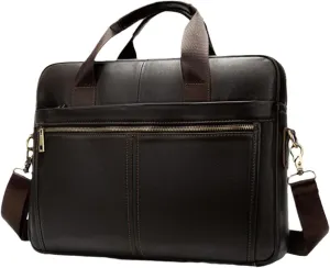 Men's Leather Leather Laptop Bag For Document Briefcase Teens Zip Business Tote Messenger Bags