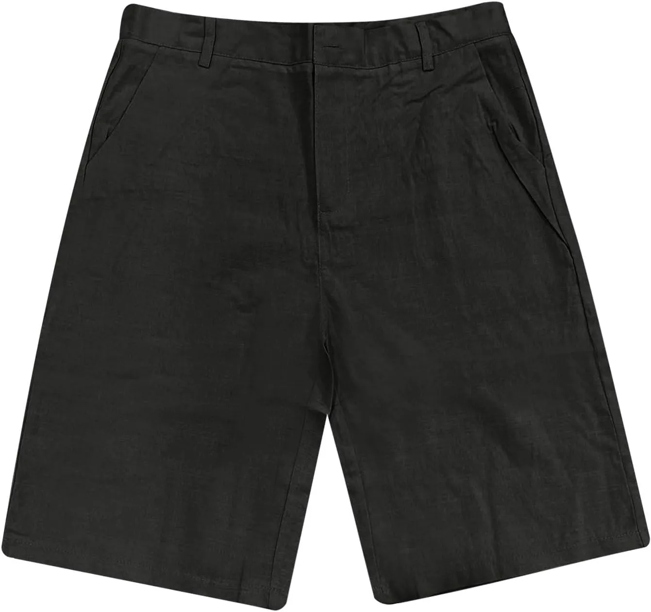 Mens Linen Shorts Elastic Waist Shorts Casual Summer Lightweight Cotton Linen Pants with Pockets