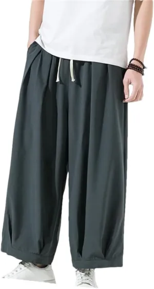 Men's Trousers Solid Color Harem Pants Harajuku Style Wide Leg Pants Male Casual Vintage Man Sweatpants Streetwear