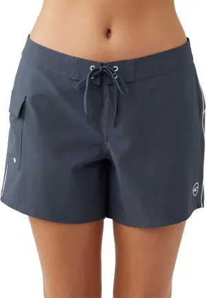 O'NEILL Women's 5 Inch Boardshorts - Stretchy Swim Shorts for Women - Beach Shorts for Swimming and Surfing,Slate | Whitecap,3