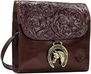Patricia Nash Dante Leather Petite Horse Crossbody Bag - British Tan