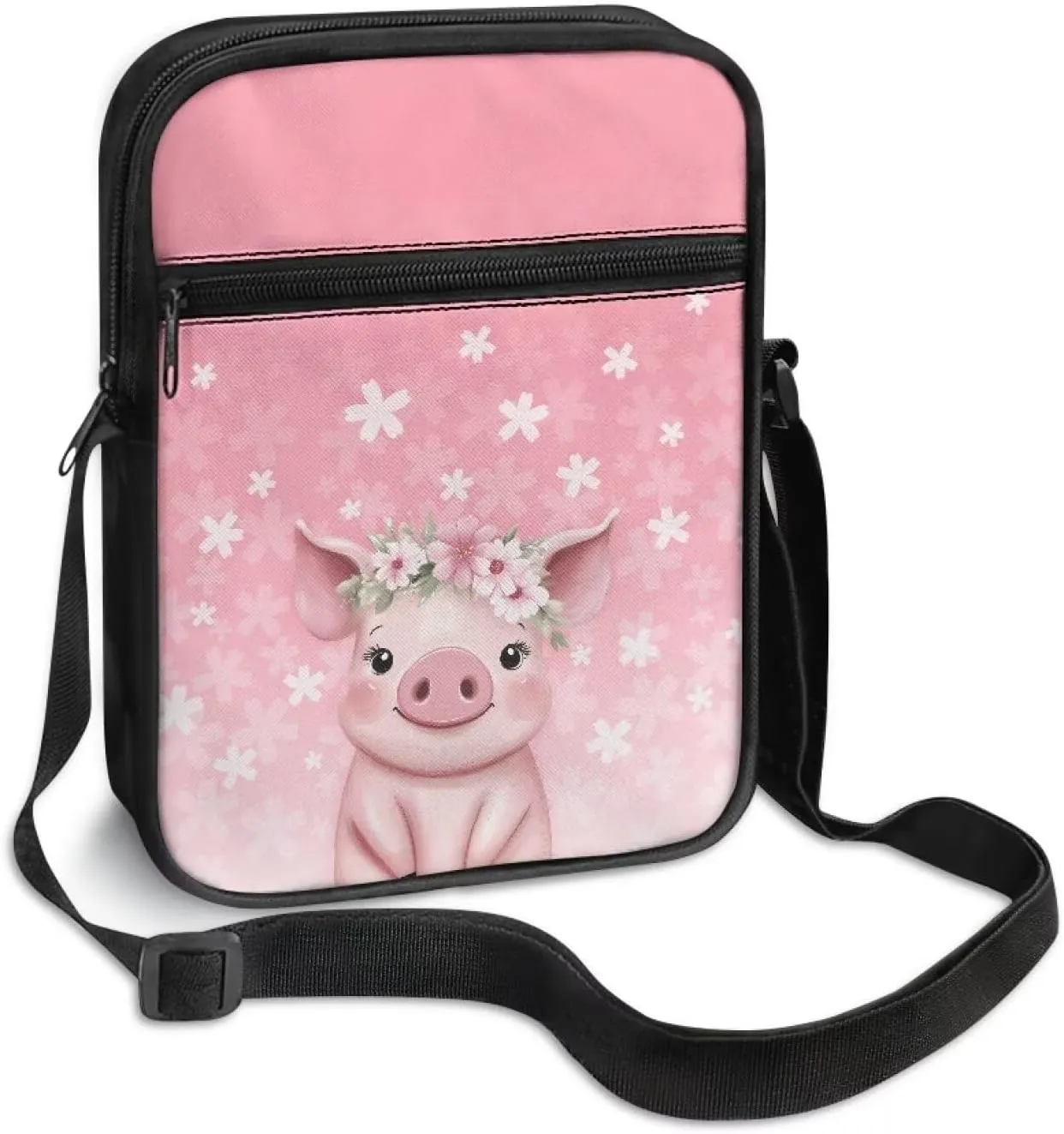 Pig Pattern Crossbody Shoulder Bag Small Sling Bag for Women Satchel Messenger Bags