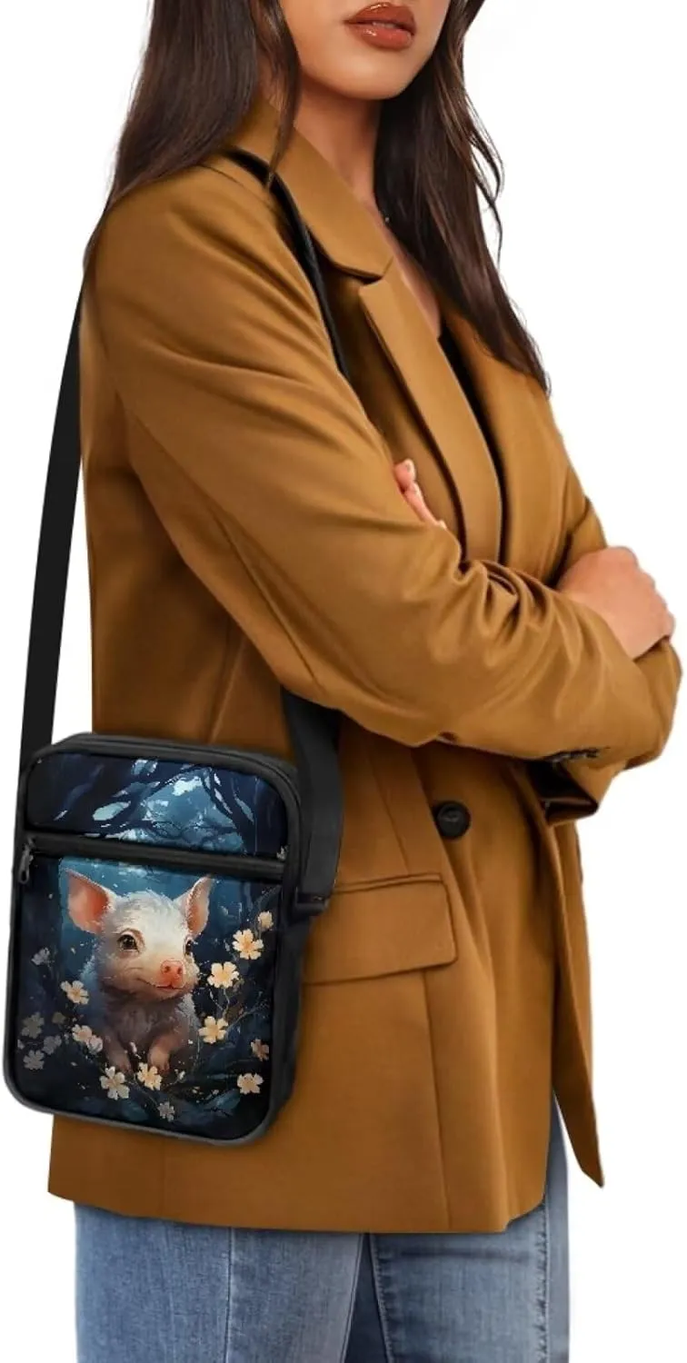 Pig Pattern Crossbody Shoulder Bag Small Sling Bag for Women Satchel Messenger Bags