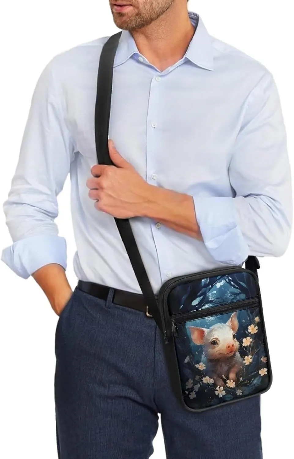 Pig Pattern Crossbody Shoulder Bag Small Sling Bag for Women Satchel Messenger Bags