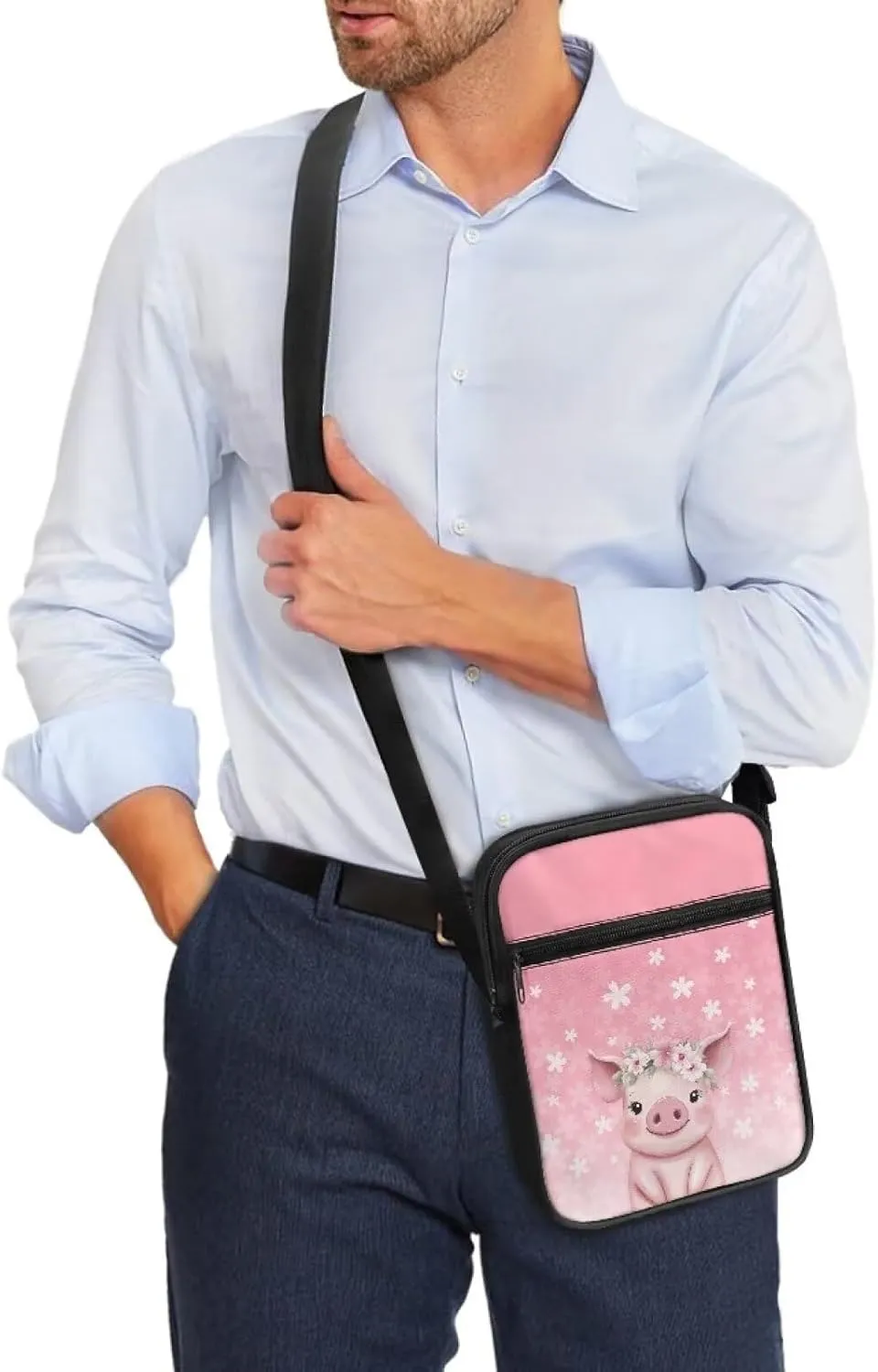 Pig Pattern Crossbody Shoulder Bag Small Sling Bag for Women Satchel Messenger Bags