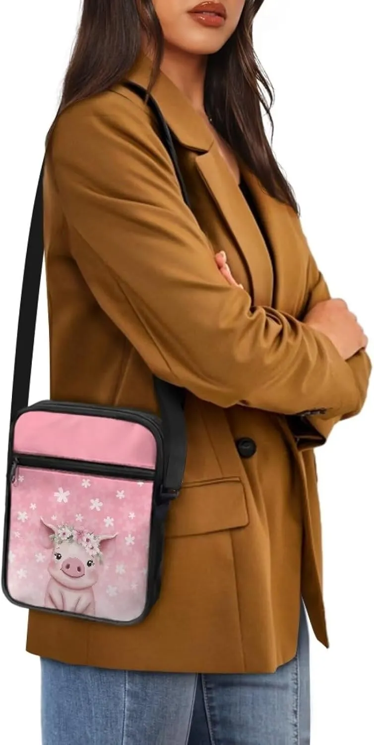 Pig Pattern Crossbody Shoulder Bag Small Sling Bag for Women Satchel Messenger Bags