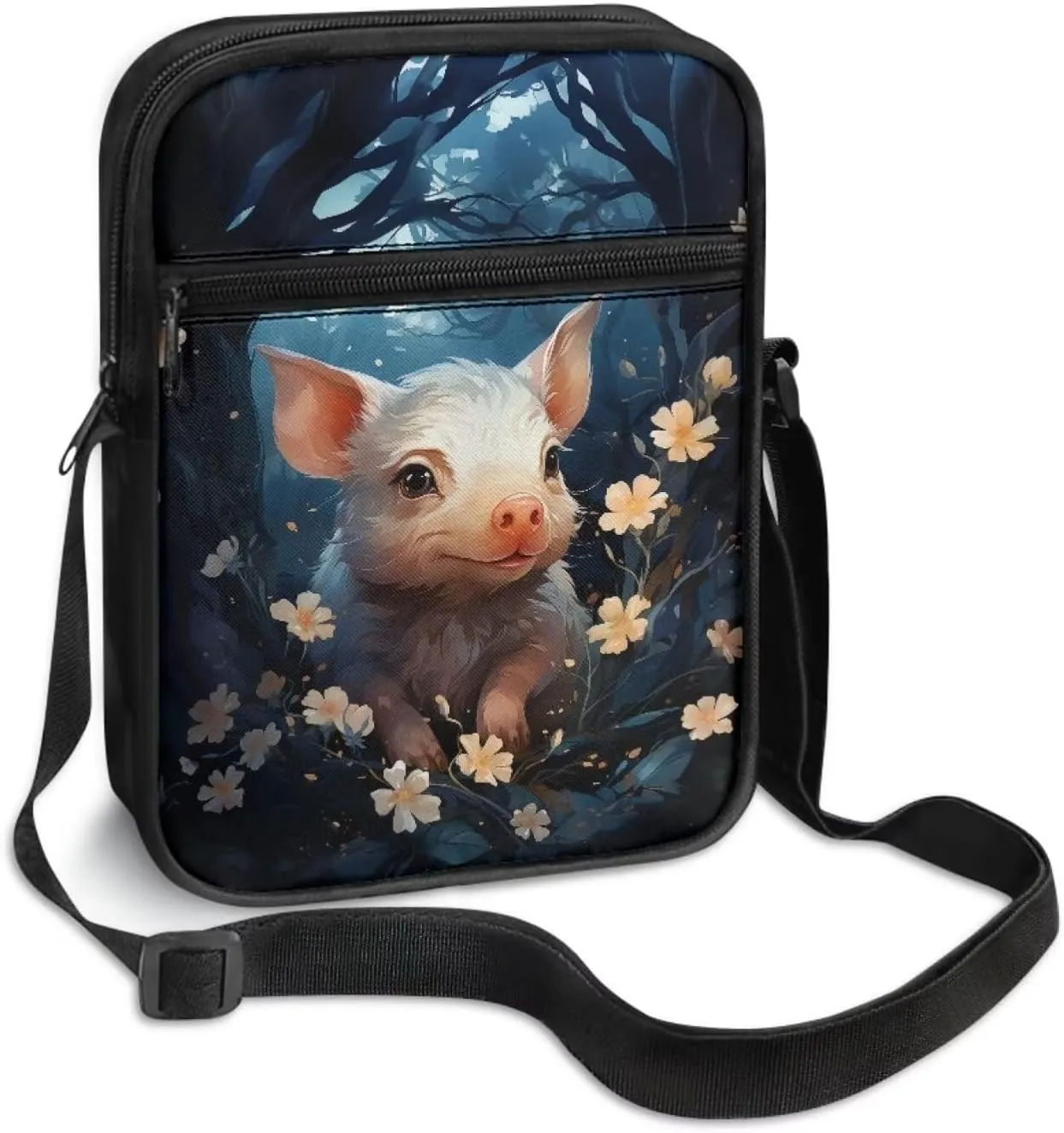 Pig Pattern Crossbody Shoulder Bag Small Sling Bag for Women Satchel Messenger Bags