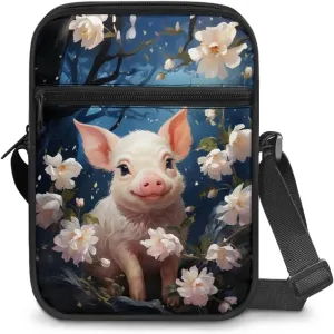 Pig Pattern Crossbody Shoulder Bag Small Sling Bag for Women Satchel Messenger Bags