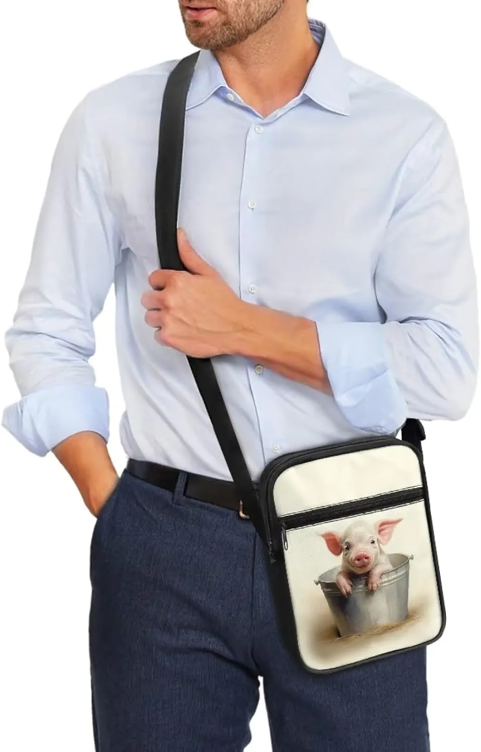 Pig Pattern Crossbody Shoulder Bag Small Sling Bag for Women Satchel Messenger Bags