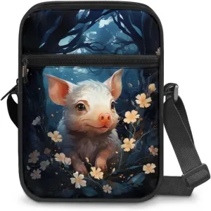 Pig Pattern Crossbody Shoulder Bag Small Sling Bag for Women Satchel Messenger Bags