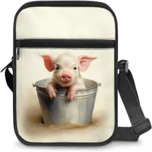 Pig Pattern Crossbody Shoulder Bag Small Sling Bag for Women Satchel Messenger Bags