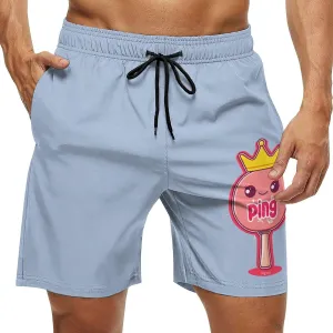 Ping Pong Queen Men's Swim Trunks Quick Dry Board Shorts Breathable Summer Beach Shorts Bathing Suits