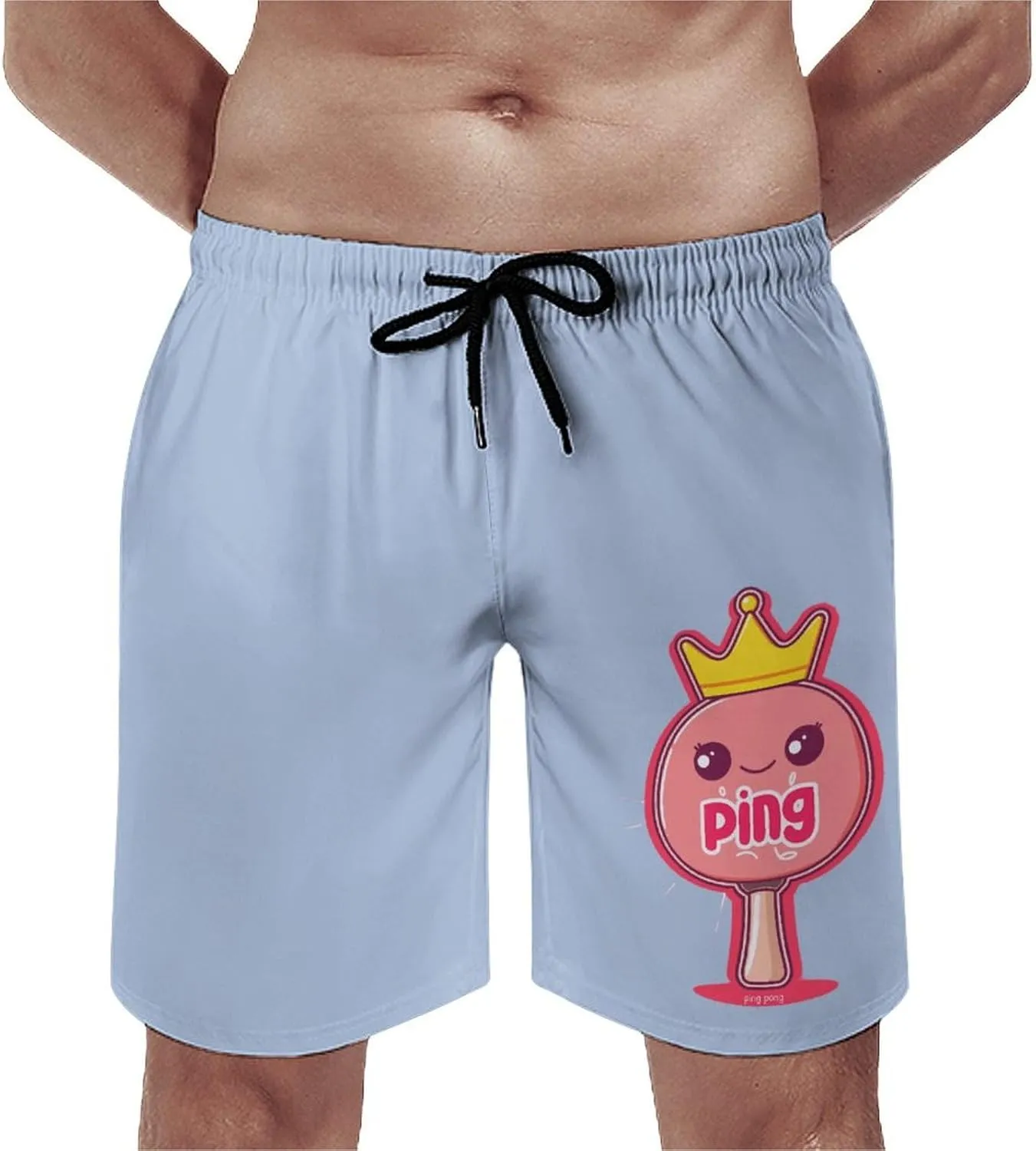 Ping Pong Queen Men's Swim Trunks Quick Dry Board Shorts Breathable Summer Beach Shorts Bathing Suits