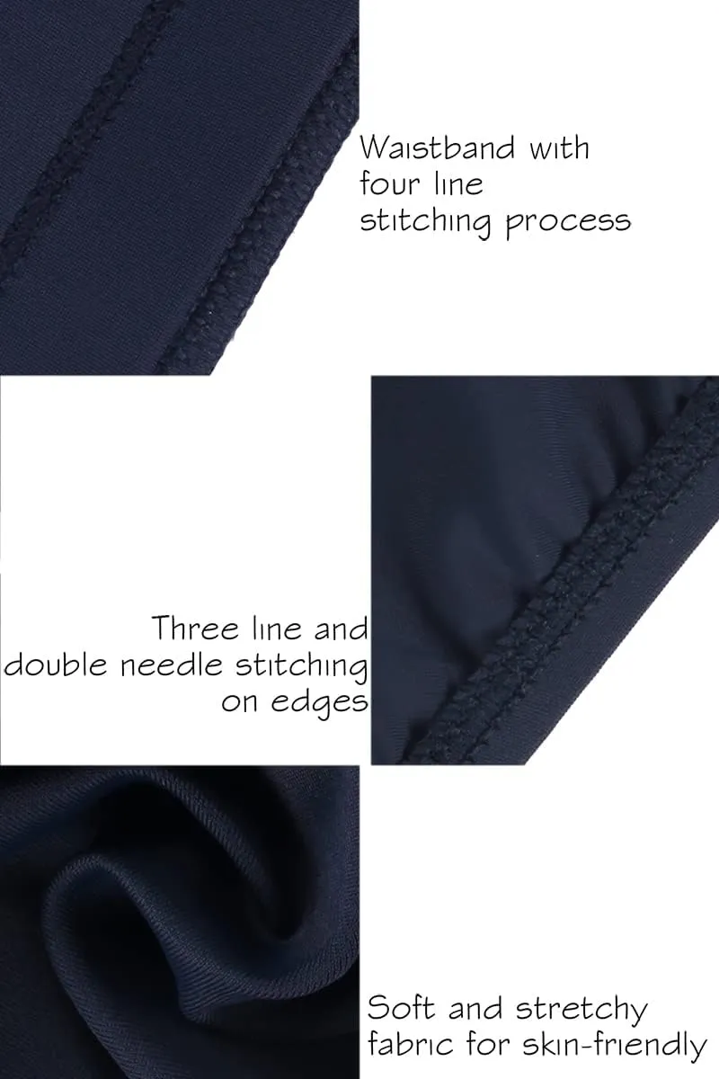 Plus-Size Swim Shorts for Women Solid Swimwear Bottoms Swim Board Shorts with Panty
