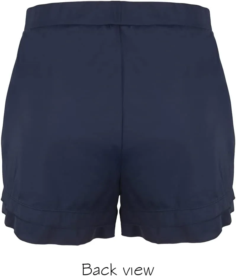 Plus-Size Swim Shorts for Women Solid Swimwear Bottoms Swim Board Shorts with Panty